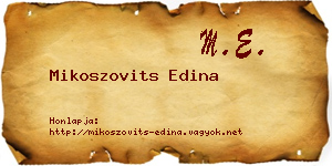 Mikoszovits Edina névjegykártya